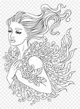 Coloring Pages Adult Transparent Tumblr Artsy Line Book Color People Kids Sheets Printable Sheet Stress Relief Mermaid sketch template