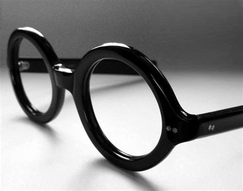 vtg 60 s large 360 round black eyeglass by backthennishvintage