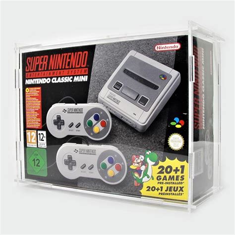 snes mini boxed console display case gaming displays