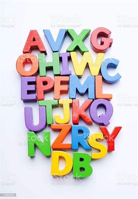 mixed  colorful letters studio isolated stock photo  image