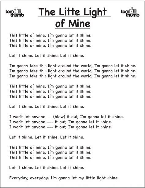 light     light   lyrics kindergarten