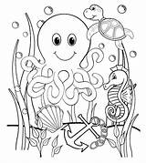Octopus Seahorse Momjunction Olds Legged Eight Coloringpagebase sketch template