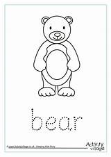 Tracing Word Bear Finger Become Member Log Printables Village Activity Explore Activityvillage sketch template