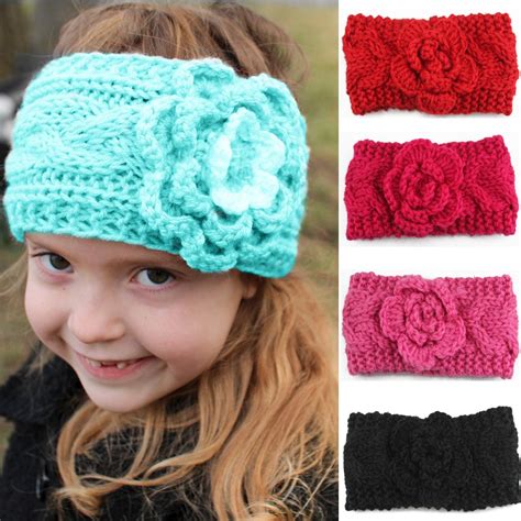 pc  fashion girls knit headband crochet headband  flower kids