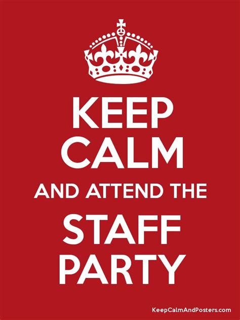 calm  attend  staff party poster staff party party poster