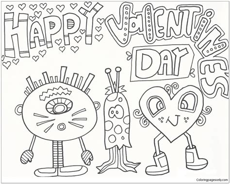 happy valentines day coloring page  coloring pages