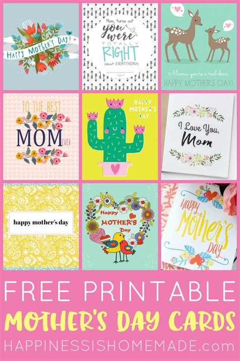 printable mothers day cards happiness  homemade
