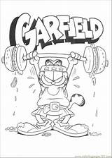 Exercise Garfield Coloring Printable Pages Color Cartoons sketch template