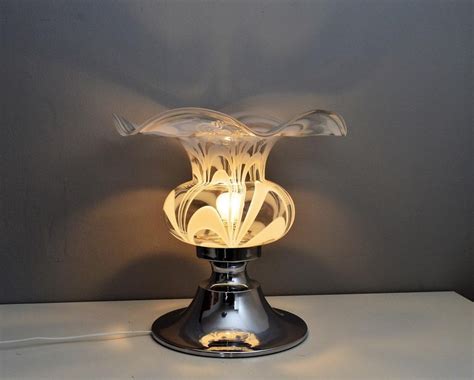 Murano Flower Glass Table Lamp 1970s For Sale At 1stdibs