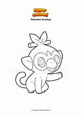 Pokemon Grookey Ausmalbild Supercolored Centiskorch Malvorlagen Malvorlage Kapu Riki sketch template
