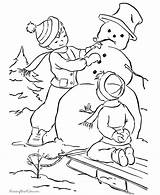 Coloring Snowman Pages Winter Sheets Color Holiday Sheet Christmas Printable Kids Print Build Neige Help Printing Boys sketch template