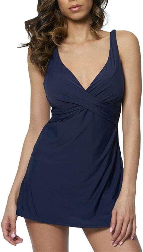 Calvin Klein A Line Swim Dress Size 6 Navy At Amazon Women’s Clothing Store