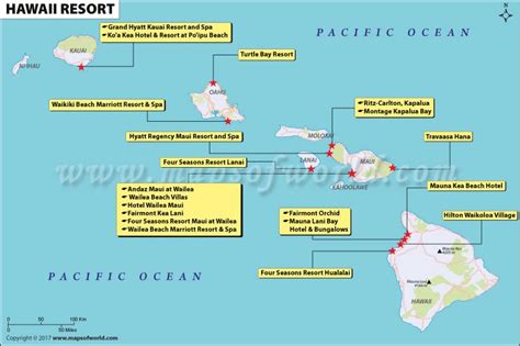 hawaii resorts map top resorts  hawaii