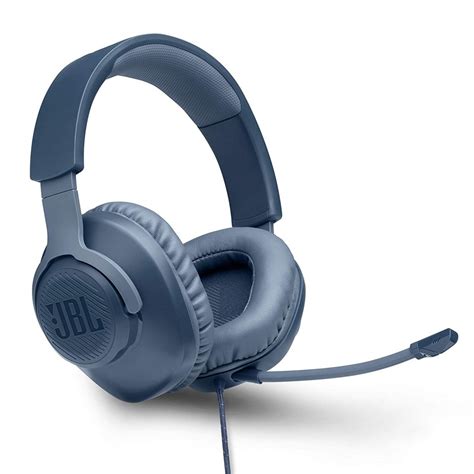 jbl quantum  wired  ear gaming headset  detachable mic blue