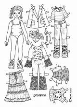 Paper Josefine Doll Karen Dolls Colour sketch template