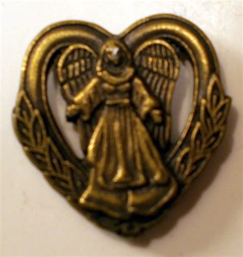 pewter angel in hart lapel pins brooch lapel