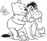 Pooh Winnie Coloring Pages Bear Printable Kids Disney Baby sketch template