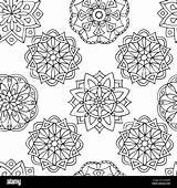 Mandala Coloring Pages Adults Abstract Pattern Kids Alamy Seamless Stock sketch template