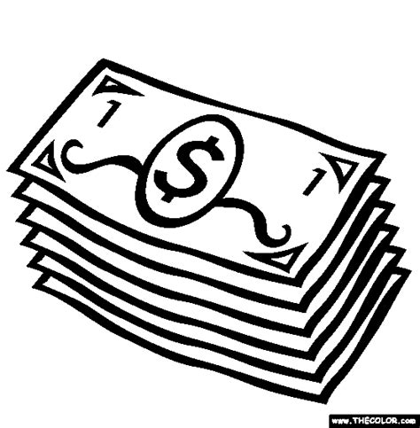 paper money coloring page  paper money  coloring nanny