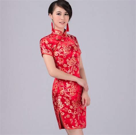 new red chinese women s traditional dress classic silk
