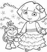 Dora Explorer Coloring Pages Christmas Drawing Getdrawings sketch template