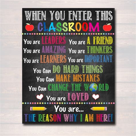 Printable Classroom Poster Classroom Decor Teacher