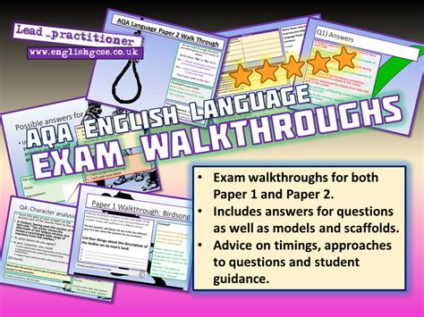 aqa english language exam walkthroughs teaching resources