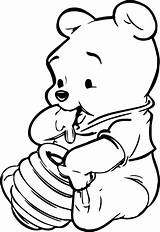 Pooh Winnie Coloring Pages Disney Baby Drawings Drawing Honey Cartoon Whinnie Hunny Rocks Sketch Cute Bear Tattoos Pot Bebe Cool sketch template