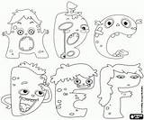Coloring Letters Alphabet Monster Pages Monstrous Letter Monsters Printable sketch template