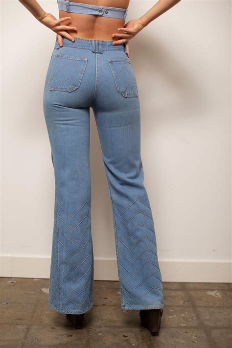 Vintage 70s Flare Jeans Blue Garmentory