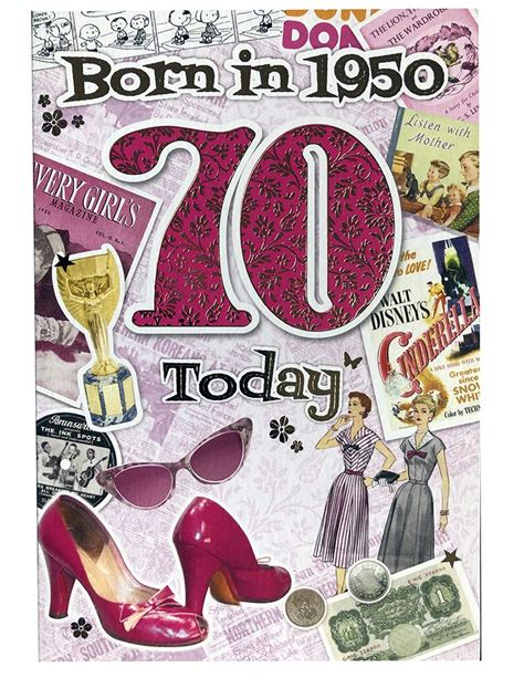 Female 70th Birthday Card Co Ya219 1950 Year You Were Born Greeting