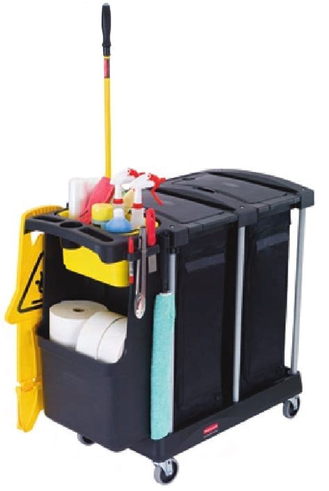 deluxe compact cleaning carts materials handling