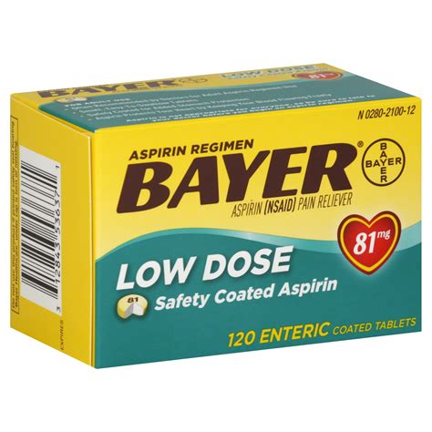 bayer aspirin  dose  mg enteric coated tablets  tablets