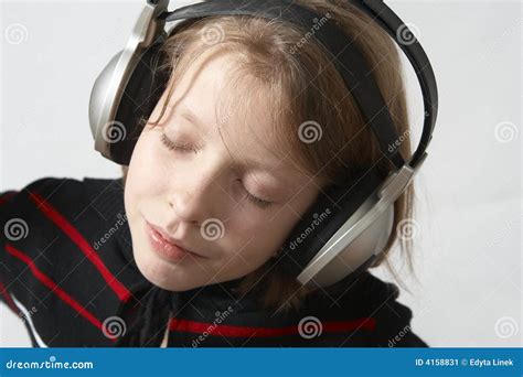 listen   stock image image  blond relax young