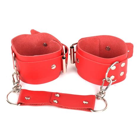 fifty shades of grey sexy leather ankle cuffs red sex