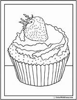 Cupcake Coloring Strawberry Pages Pdf Cupcakes Colorwithfuzzy Sheet sketch template