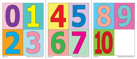numbers  shown    color  number pattern
