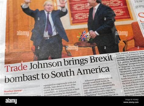 trade boris johnson brings brexit bombast  south america article