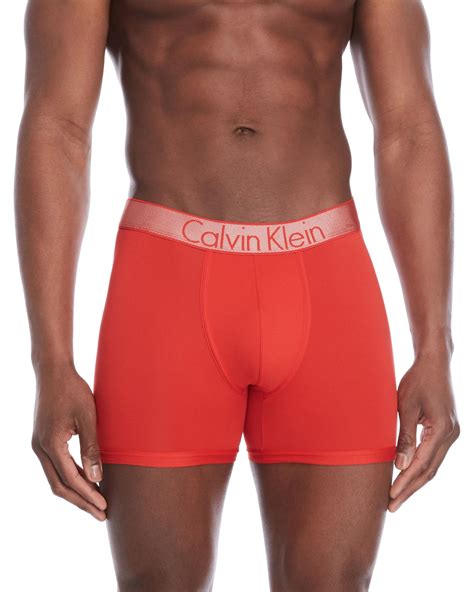 Lyst Calvin Klein Customized Stretch Microfiber Boxer Briefs In Red