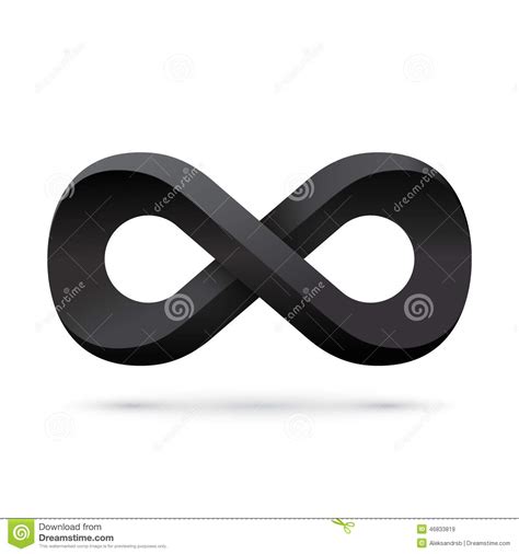 black infinity symbol conceptual icon stock vector image