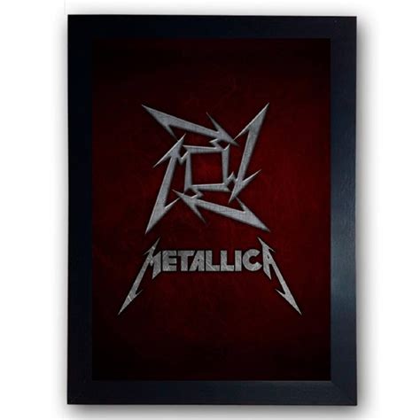 quadro com moldura metallica bandas de rock c 353 elo7