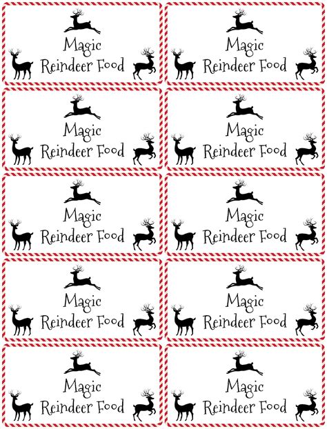 reindeer food labels printable