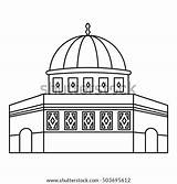 Dome Rock Clipart Temple Mount Coloring Icon Template Pages Vector Outline Clipground sketch template