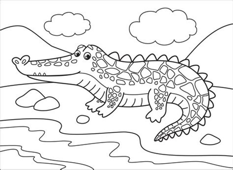 alligator coloring page  printable coloring pages