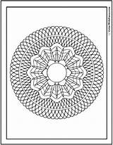 Geometric Coloring Flower Designs Pages Spiro Circle Print Colorwithfuzzy sketch template