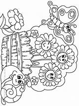 Coloring Garden Pages Flower Printable Kids Preschool Butterfly Gardens Flowers Print Drawing Colouring Gardening Secret Adult Color Summer Book Printables sketch template