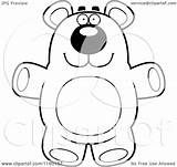 Bear Chubby Teddy Cartoon Clipart Coloring Outlined Thoman Cory Vector Royalty sketch template