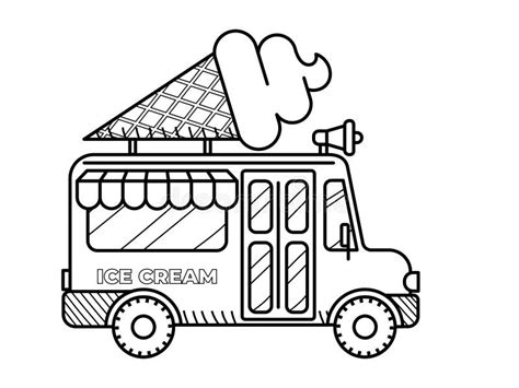 ice cream truck coloring page stock illustrations  ice cream truck