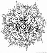 Flower Coloring Pages Complex Getcolorings Advanced sketch template