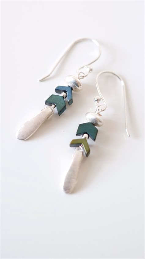zilveren oorbellen met hematiet kralen oorbellen zilveren oorbellen designer sieraden